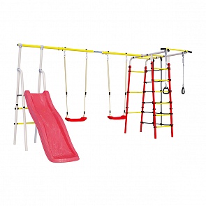 Детский спортивный комплекс для дачи Богатырь Плюс - 2 + пластиковые качели (Romana, СГ000004928)